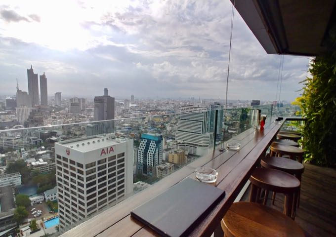 The outdoor area of Scarlett offers fantastic views of the city.