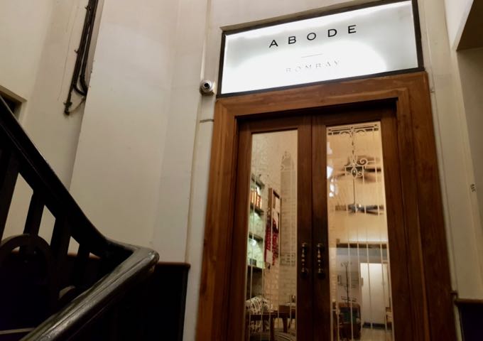 The Abode is located on the first floor of the building.