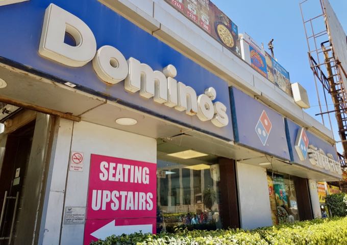Domino's outlet nearby with rooftop seating.