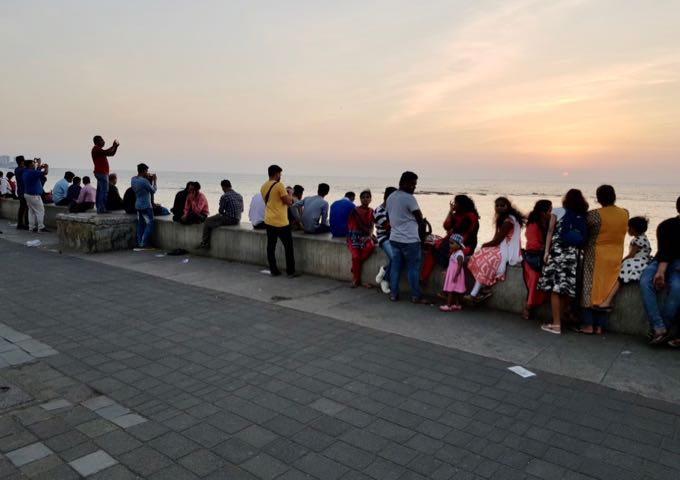 Marine Drive is very popular during sunset.