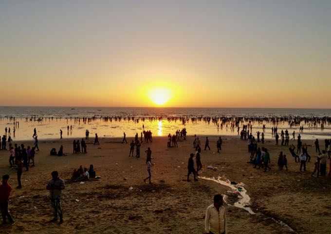 Amazing sunset at Juhu Beach.