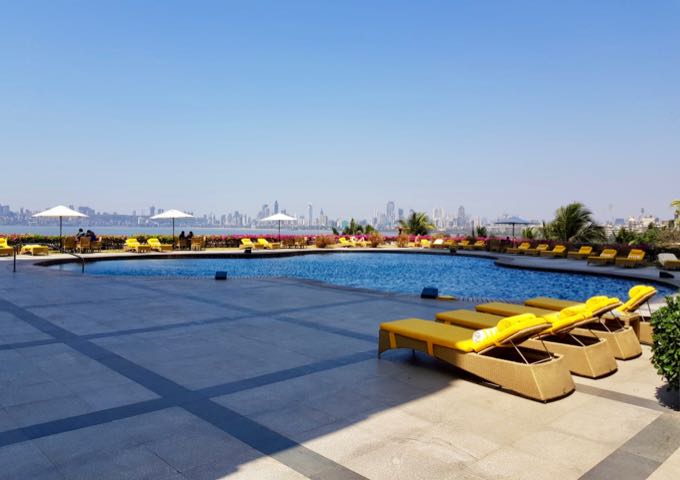 Larger swimming pool at the adjoining Trident hotel.