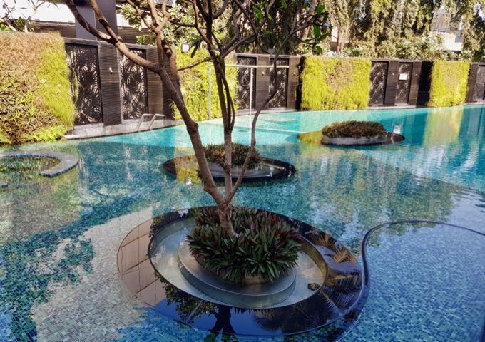 Tropical island resort-style pool.