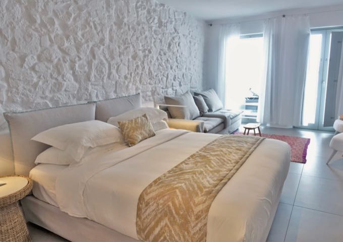 The Honeymoon Suite has luxurious amenities and beach and sea views.