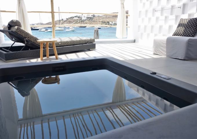 The suite has a private jacuzzi on the terrace.