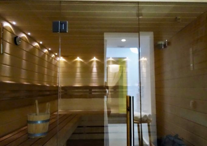 The spa also has a sauna.