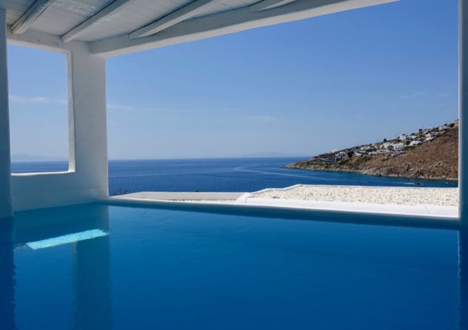 The mansion's private infinity pool offers great sea views.
