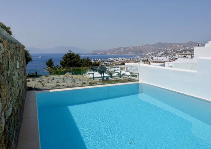 The pool offers expansive sea views.