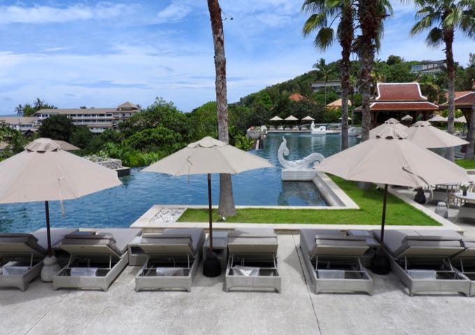 The huge main pool has infinity edges and fantastic sea views.