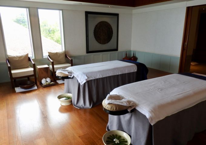 There are 12 treatment rooms in the spa, some with sea views.