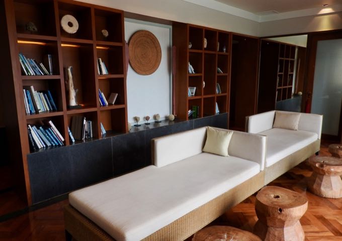 Guests relax in the Spa Library post-treatments.