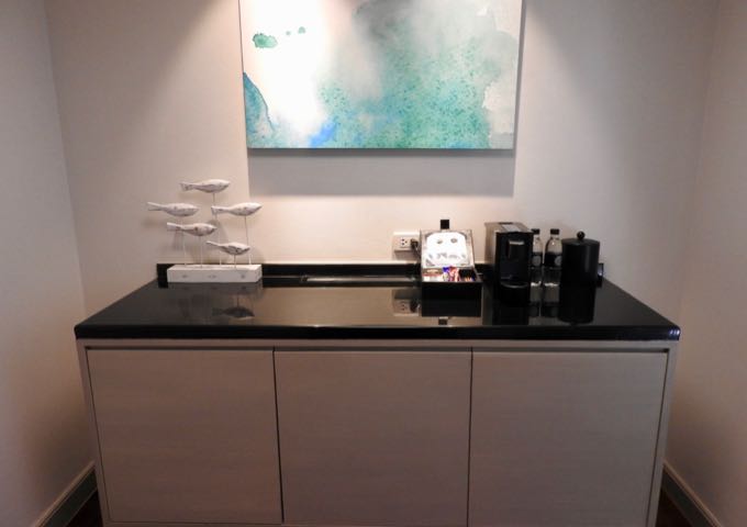 There is a mini-bar and a coffee machine.