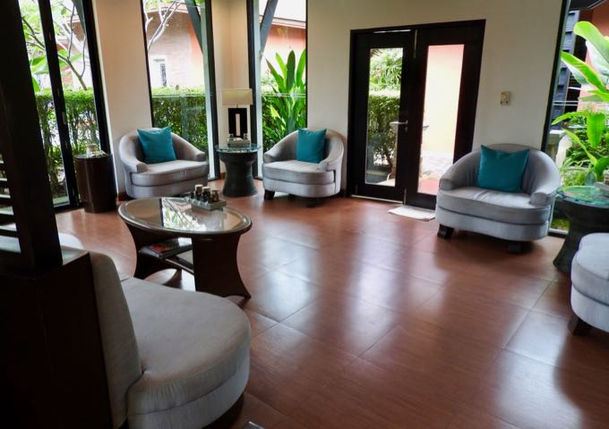 The spa has a large reception area.