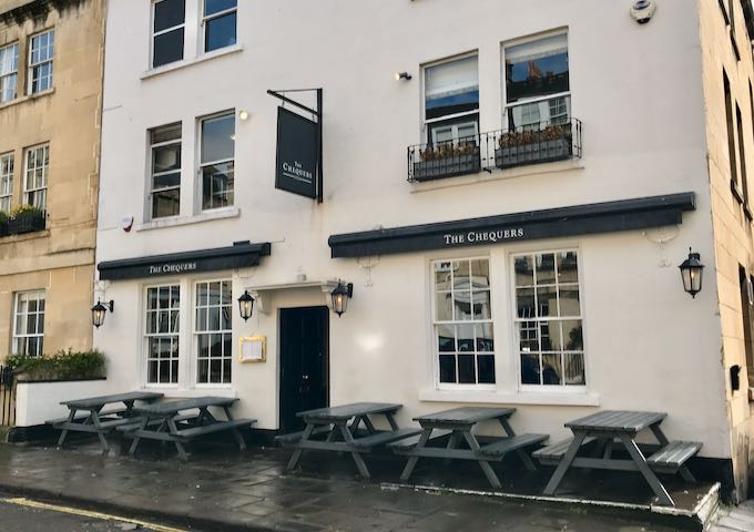 The Chequers serves global dishes and local ales.