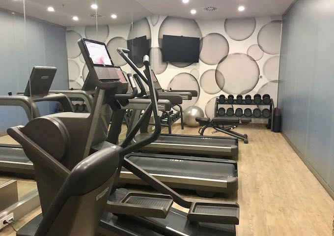 The gym is small.