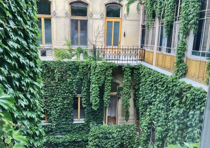 The ivy-draped inner courtyard is very peaceful.