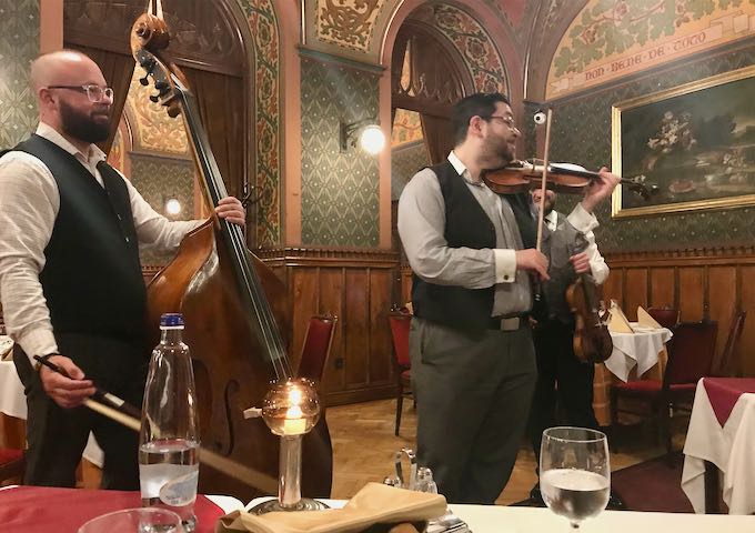 The historic Karpatia features live gypsy music.