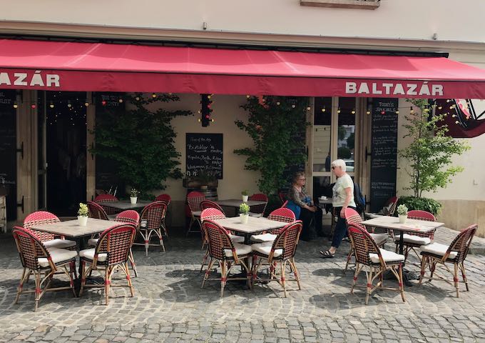 Baltazar nearby specializes in meat dishes.