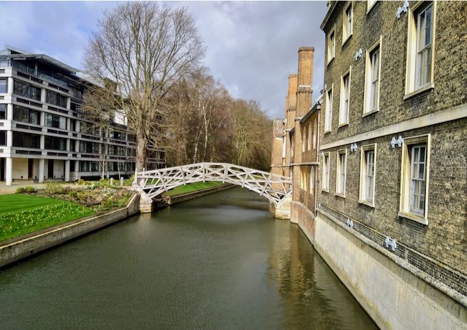 The wooden Mathematical Bridge close by is a Cambridge landmark.