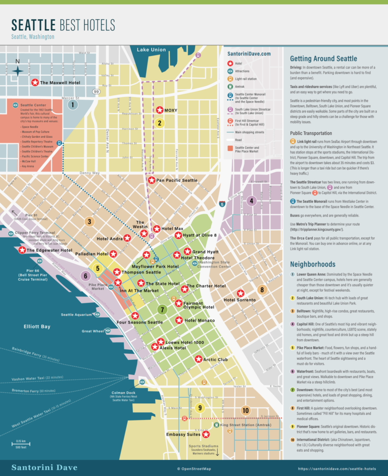 SEATTLE MAPS - Downtown, Pike Place Market, Attractions