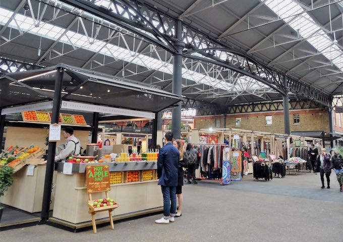 Old Spitalfields Market is very popular on weekends.