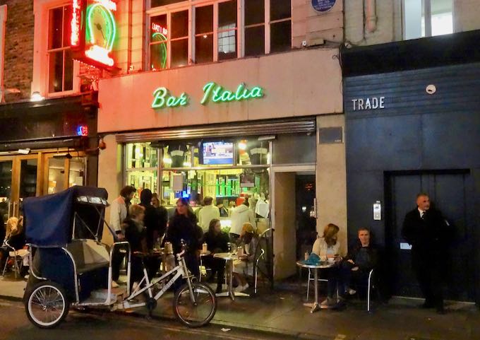Bar Italia is a WWII-era 24/7 pub.
