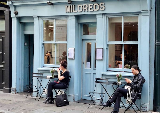 Mildreds close by serves excellent vegetarian food.