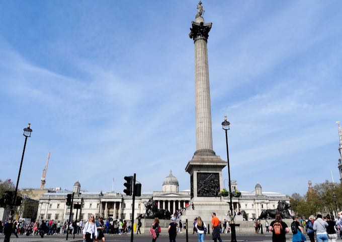 Trafalgar Square and Nelson’s Column are within walking distance.