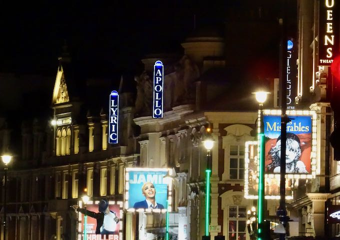 Shaftesbury Avenue has several theaters.