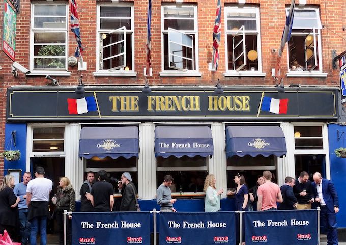 The French House is known for its wines, champagnes, and food.