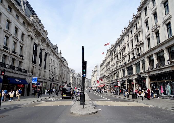 Regent Street has a lot of high-end boutiques.