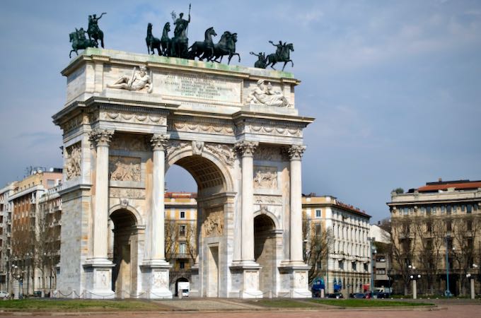 Arco della Pace monument on a sunny day