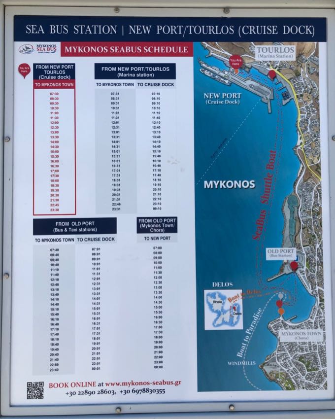 Sea Bus Schedule at Mykonos New Port