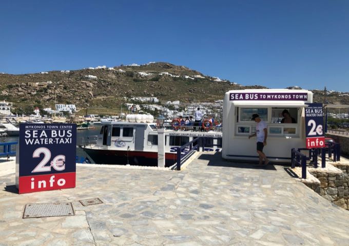 Sea Bus ticket booth at Mykonos New port