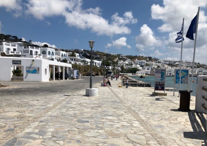 Another view of the path from Mykonos Old Port into town.