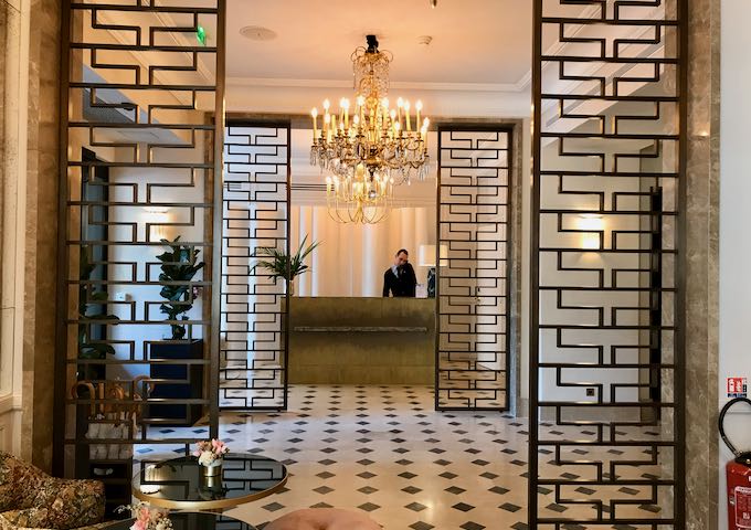 The lobby is very stylish, just like the hotel.
