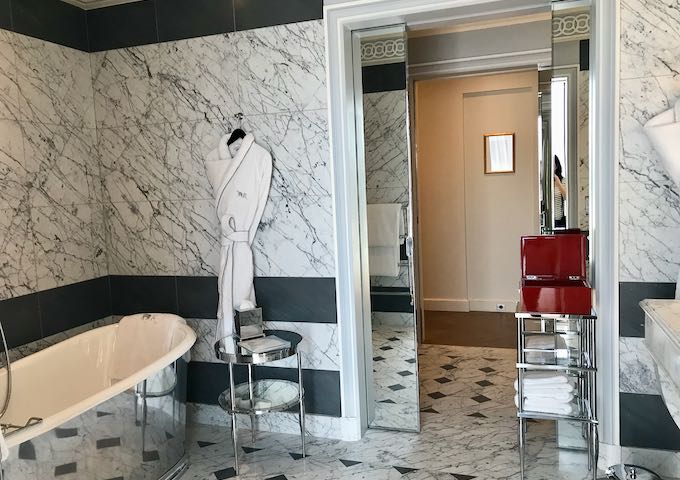 The marble bathrooms are very luxurious.
