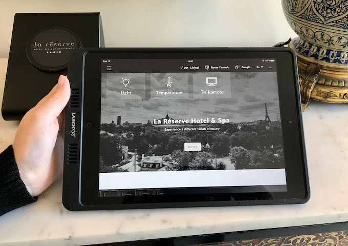 A helpful iPad is given to all guests.