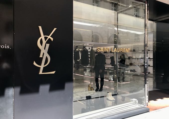 YSL is surrounded by luxury brands.