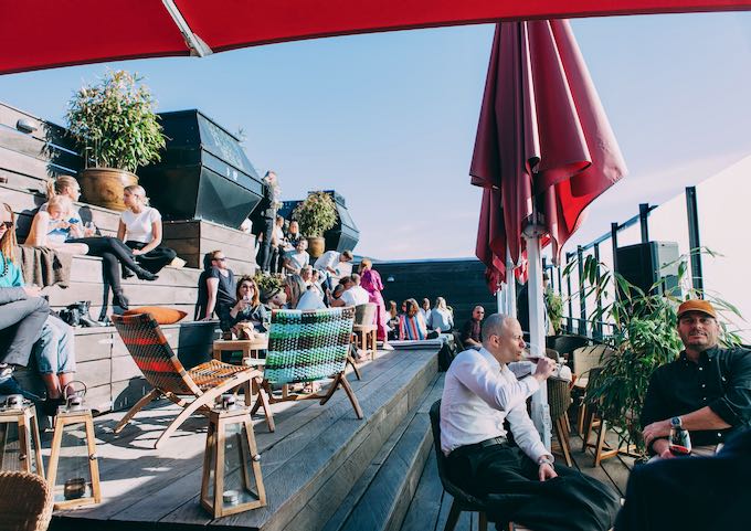 The rooftop terrace is a popular spot on sunny days.