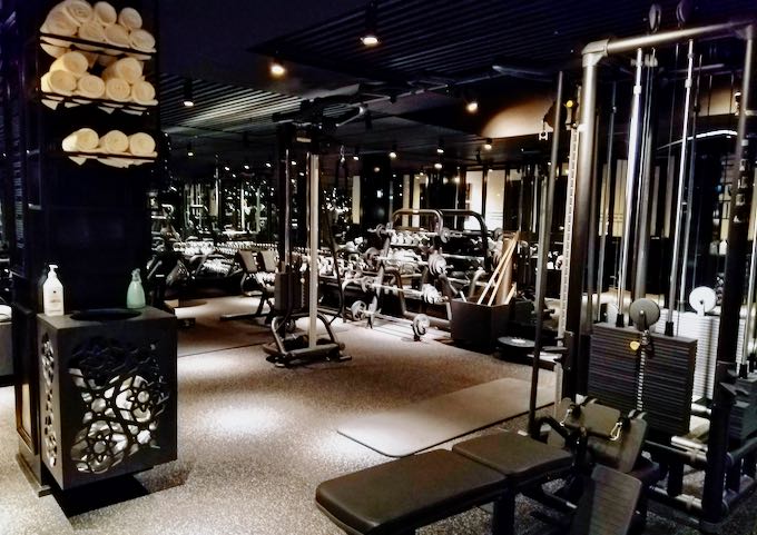 The large gym has a small cross-fit space.