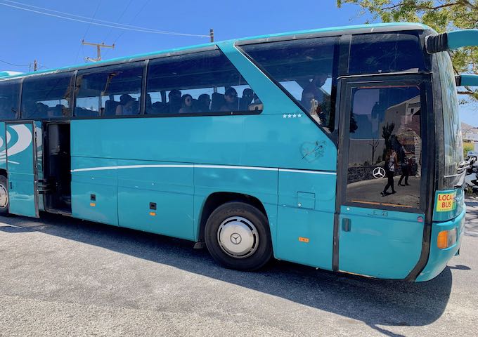 A typical Santorinian bus.