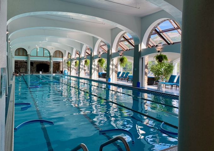 The indoor pool is heated and large as well.