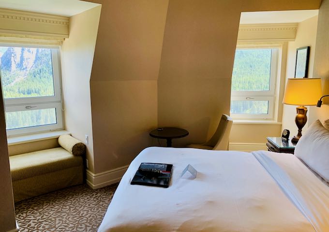 Fairmont Mountain View Queen Room is located in a corner turret.