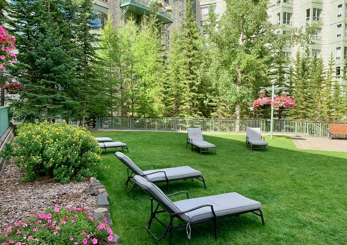 The hotel has a beautiful courtyard.