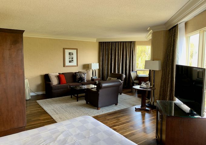 Grandview Rooms come with large living areas.