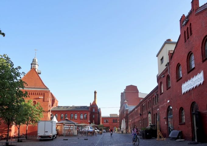 Kulturbraerei has a big central square where markets are held often.