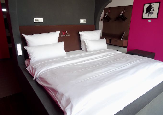 The hot pink Signature rooms are funky and cozy.