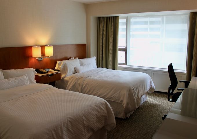 Deluxe Double rooms are small but comfortable.