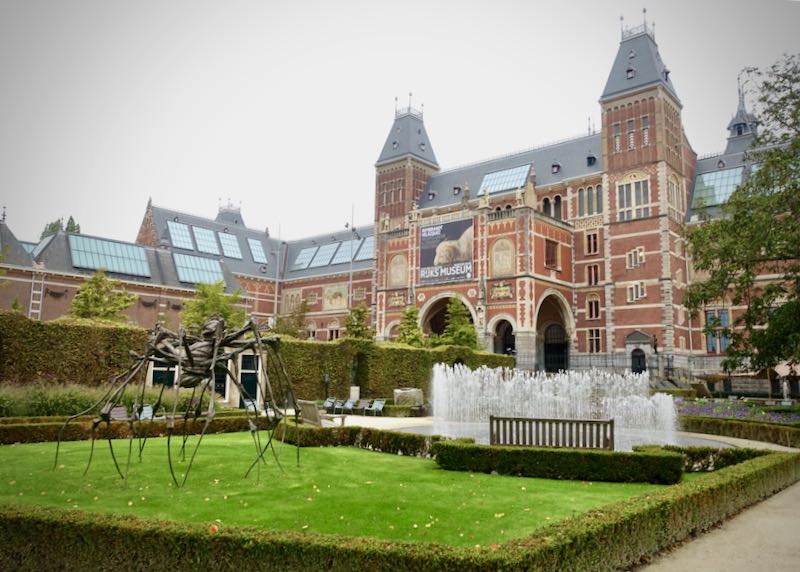 Extertior and garden of the Rijksmuseum in Amsterdam